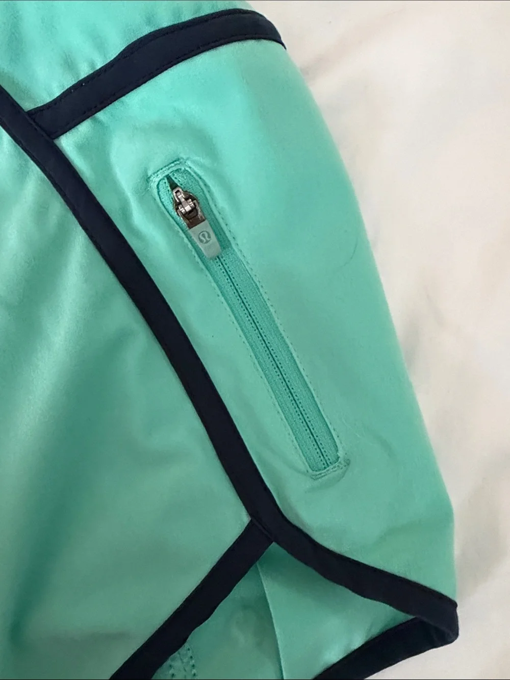Women’s Aqua Athletic Shorts with Navy Trim lululemon